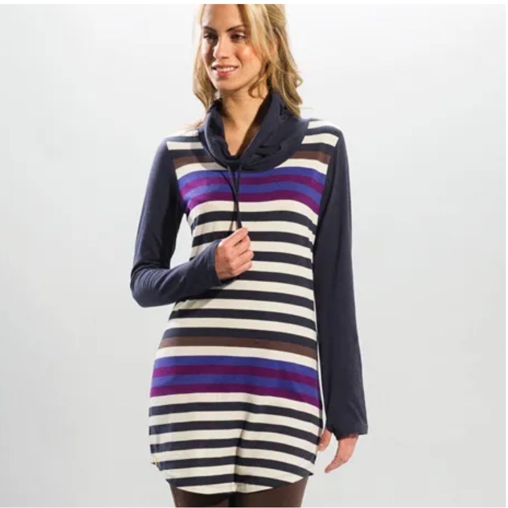 Lole Principle Tunic Striped Women's-Sorita/Tango Size Medium Organic Cotton